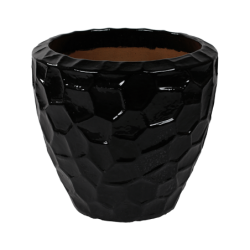 Pot de fleur noir en céramique