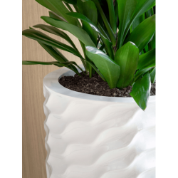 Luxe Lite Glossy Breaker Partner Blanc - Pot décoratif XXL pour maison