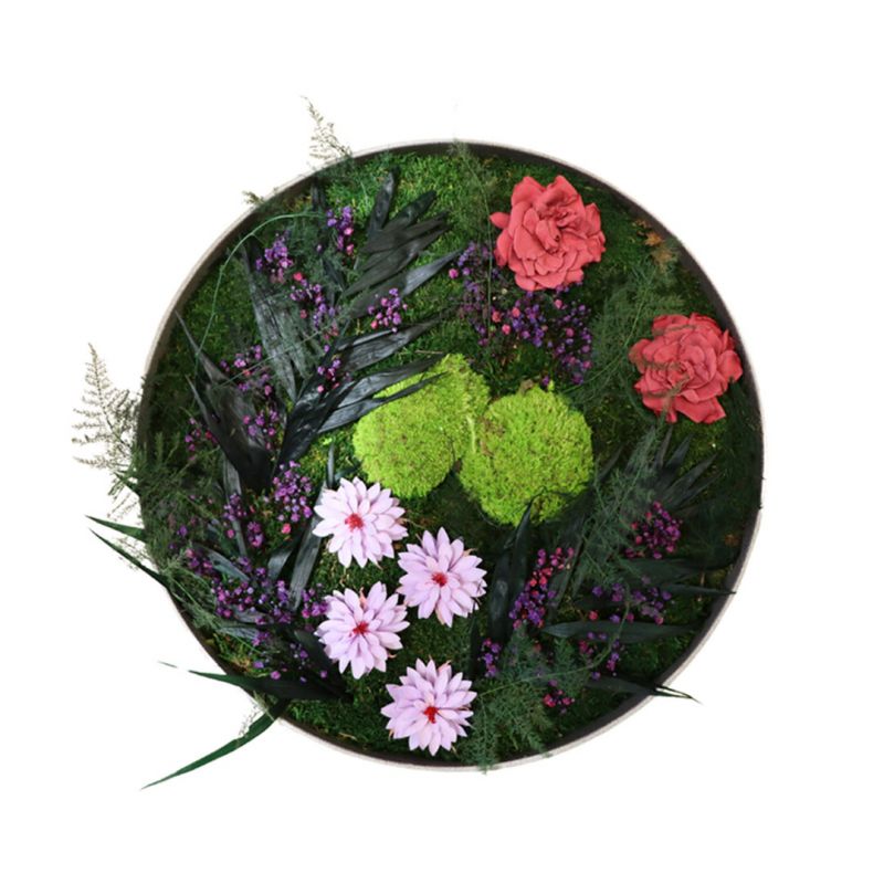 Esprit floral - Ø50cm - Cadre végétal stabilisé rond