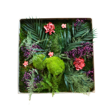 Esprit floral - 50x50cm - Cadre végétal stabilisé carré